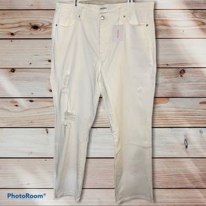 Good American -Good Boy, button-fly, White, Jeans, Plus Size 18